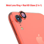 Back Camera lens protector temper glass film + metal real lens ring