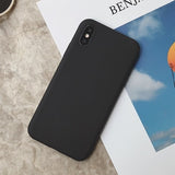 Silicone Case For iPhone 11 Pro Max Case Soft TPU Back Matte Color Phone Cases For Coque iPhone 6 7 8 Plus 6S XS Max XR X Etui