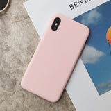 Silicone Case For iPhone 11 Pro Max Case Soft TPU Back Matte Color Phone Cases For Coque iPhone 6 7 8 Plus 6S XS Max XR X Etui