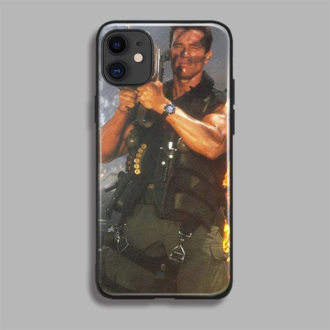 Arnold Schwarzenegger movie Commando 1985 poster glossy smooth tempered glass case For Apple iPhone 11 PRO MAX i11 pro coque