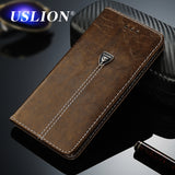USLION Luxury Flip Leather Phone Case For iPhone 7 5 5s SE 6 6 Plus Wallet Card Slots Cases Cover For iPhone X XS Max XR 8 Plus