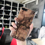 Luxury Gold Foil Bling Marble Phone Case For iPhone X XS Max XR Soft TPU Cover For iPhone 7 8 6 6s Plus Glitter Case Coque Funda