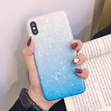 USLION Glitter Phone Case For iPhone 7 8 Plus Dream Shell Pattern Cases For iPhone XR XS Max 7 6 6S Plus Soft TPU Silicone Cover