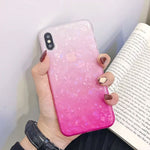 USLION Glitter Phone Case For iPhone 7 8 Plus Dream Shell Pattern Cases For iPhone XR XS Max 7 6 6S Plus Soft TPU Silicone Cover