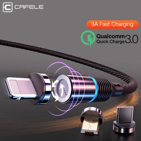 360Degree LED Fast USB Charger 3in1