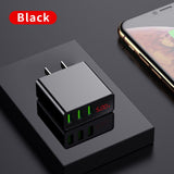 Stylish USB Charger with LED Display and 3 ports