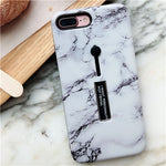 For iphone 6 6s 7 8 Plus X Marble Flower Flamingo Soft silicon Ring Phone Case For iphone 6 Case Hide Stand Holder Cover