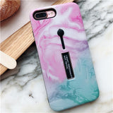 For iphone 6 6s 7 8 Plus X Marble Flower Flamingo Soft silicon Ring Phone Case For iphone 6 Case Hide Stand Holder Cover