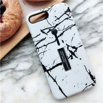 For iphone 6 6s 7 8 Plus X Marble Flower Flamingo Soft silicon Ring Phone Case For iphone 6 Case Hide Stand Holder Cover