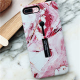 For iphone 6 6s 7 8 Plus X Marble Flower Flamingo Soft silicon Ring Phone Case For iphone 6 Case Hide Stand Holder Cover