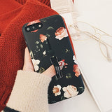 For iphone 6 6s 7 8 Plus X Marble Flower Flamingo Soft silicon Ring Phone Case For iphone 6 Case Hide Stand Holder Cover