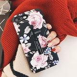 For iphone 6 6s 7 8 Plus X Marble Flower Flamingo Soft silicon Ring Phone Case For iphone 6 Case Hide Stand Holder Cover